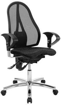 TOPSTAR Sitness 15 ergonomischer Bürostuhl mit bewegter Sitzfläche Schreibtischstuhl mit Armlehnen schwarz