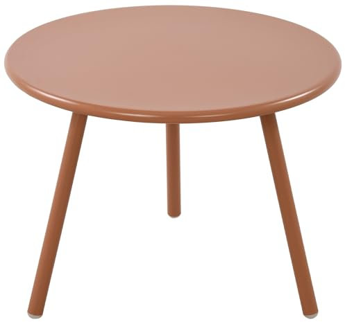 CLP Couchtisch Minot I Runder Loungetisch für draußen und drinnen I Gartentisch wetterfest und UV-beständig I Outdoor Beistelltisch, Farbe:Terracotta
