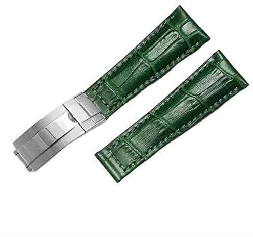 OFWAX Echtes Lederarmband für Rolex Water Ghost Daytona Yacht Logtype grünes Lederarmband 20 mm Butterfly-Schnalle Uhrenarmband(Smokey Mauve,21mm)