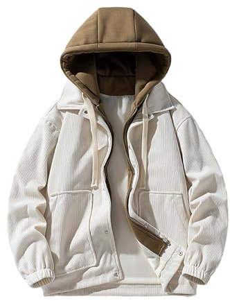 Giacca da uomo foderata in pile di velluto a coste, calda giacca casual con zip intera, capispalla isolante spesso, ideale per la stagione fredda, vestibilità comoda ed elegante, perfetta per