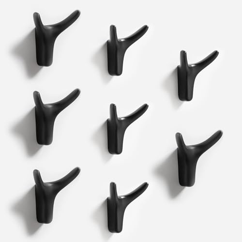 HPiano 8 Stück Doppelt Wandhaken,Kleiderhaken Wand,Garderobenhaken,Kleiderhaken Garderobe,Garderobenhaken Wandmontage,Haken für Akustikpaneele für Bäder Küchen Foyers und Flure