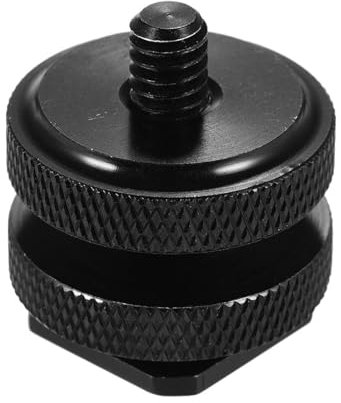 Blitzschuh-Montage – Kamera-Blitzschuh-Adapter, Doppelschraube, 1/4-Zoll-Action-Kamera-Blitzschuh-Halterung, Fotografie-Stativ-Schraubenkonverter, Metallstativ, Blitzschuh-Griff für Action-Kamera