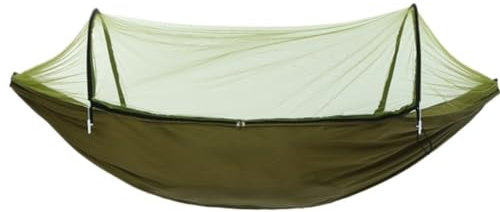 Hamaca portátil para exteriores con mosquitera, apertura rápida, antimosquitos, hamaca de ocio para camping y viajes, color marrón