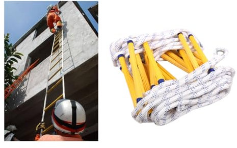 CAFIEDR Rope Ladder,Safety Ladder,Emergency Fire Escape Ladder Safety Rope Ladder Escape Ladders for Adults and Kids Evacuateasy to Store/15M(16F/5M)