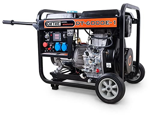 Generatore di corrente diesel 5 KW, generatore diesel a 1 fase, 230 V, generatore di corrente diesel con maniglia di trasporto, unità di emergenza 5000 W, serbatoio 11,5 l
