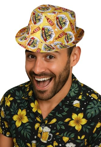 FIESTAS GUIRCA | Gorro Beerking Adulto Unisex - Sombrero de Ganster para Despedidas de Soltero, Fiestas de Disfraces y Celebraciones - Accesorio Divertido para Eventos y Carnaval - Multicolor