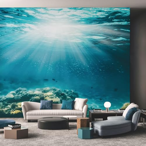 Générique Papier Peint Panoramique Aquarium - Papier Peint Pour Chambre, Salon, Mur TV Artistique, Restaurant Décoration Image Photo Murale, 200 x 140 cm