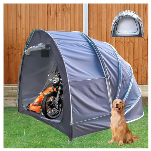 Box Moto Appeso 2 in 1 Box Moto con Tessuto Oxford 210D PU4000 Impermeabile Garage Auto per Esterno Capannone per Esterno,Black