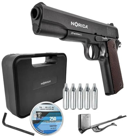 Pack Pistola de Aire comprimido CO2 Norica N.A.C 1911 Calibre 4.5 <3,5J [maletin | balines Match/bb's]