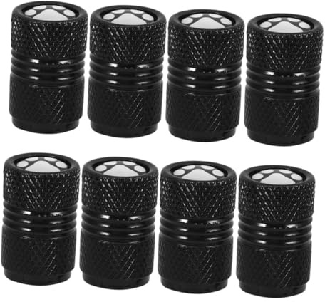 FUNOMOCYA 8 pezzi Tappi Valvola Pneumatici in Alluminio Lega Copri Valvole Antipolvere e Antiperdita Sigillatura Sicura per Auto Bici Design Resistente e
