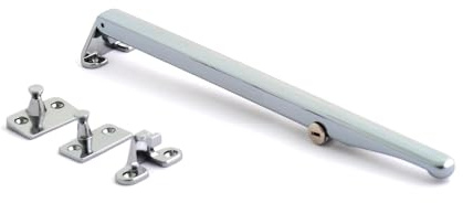 Ironmongery Solutions® Craftsman Locking Window Stay Bar for Secure Ventilation & Traditional Timber/uPVC Windows (Hardex Chrome)