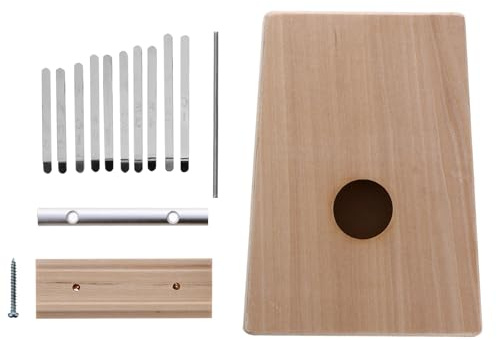 Handbemaltes Daumenklavier 10 Tasten Selbstgemacht Kalimba für Kinder | Beige, 1 Satz aus Kiefer und Sperrholz, Handbemalt, für Anfänger und Erwachsene