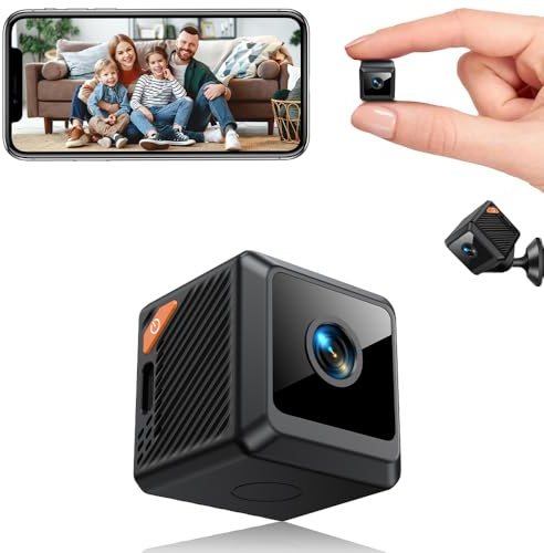 Caméra de Surveillance WiFi 4K Intérieur/Extérieur, Caméra Espion Bluetooth avec Vision Nocturne, Mini Camera Espion, Connexion Rapide & Enregistrement Continu, Stockage Cloud SD, Détection Mouvement