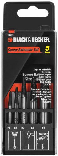Black+Decker 16270 - Set di estrattori per viti, 5 pezzi