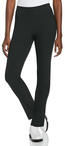 PGA TOUR Women's Tummy Control Pull-on Waistband Golf Pants, Caviar Black, Medium