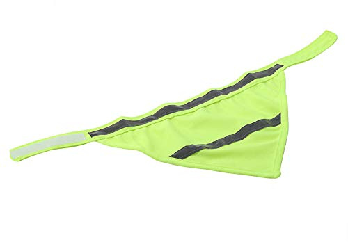 Hund Bandanas Reflektierende Sicherheit Hund Schal Dreieck Streifen Haustier Hundehalsband Personalisierte Neon Farbe Sichtbarkeit Produkte Halstuch(M Fluorescent Yellow)