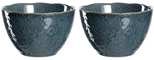 Leonardo Matera Keramik-Schalen, 2-er Set, spülmaschinengeeignete Schüsseln, Steingut-Schalen mit Glasur, blau, 980 ml, Ø 15,3 cm, 026993