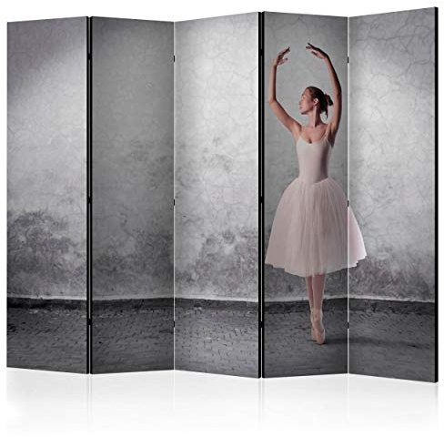 decomonkey Paravent Raumteiler Innen Ballett 225x172 cm 5 Teilig Beidseitig Room Divider Wall Raumteiler Stehend Trennwand Sichtschutz Spanische Wand Sichtschutzwand Wohnzimmer Holz Tanzen