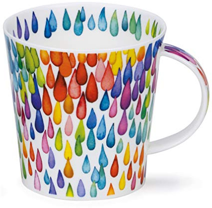 Dunoon Tasse aus feinem Porzellan, Cairngorm-Form, Monsoon Regentropfen, 480 ml, spülmaschinenfest, Vertikal