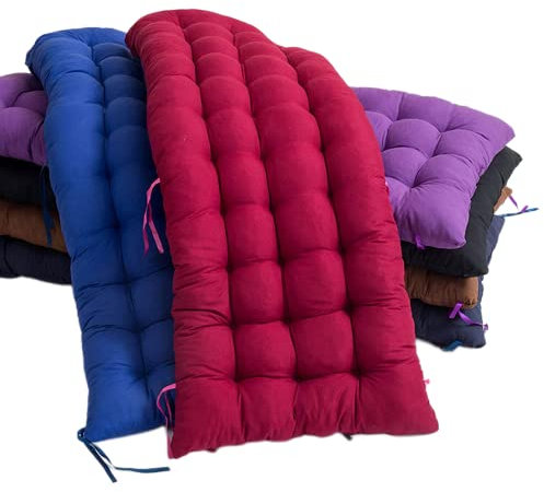 Dickes Bankkissen, 2/3-Sitzer, Baumwolle, Gartenbankkissen, 80/100/110 cm, weich, warm, Bankkissen für Chaiseschaukel, Sofa