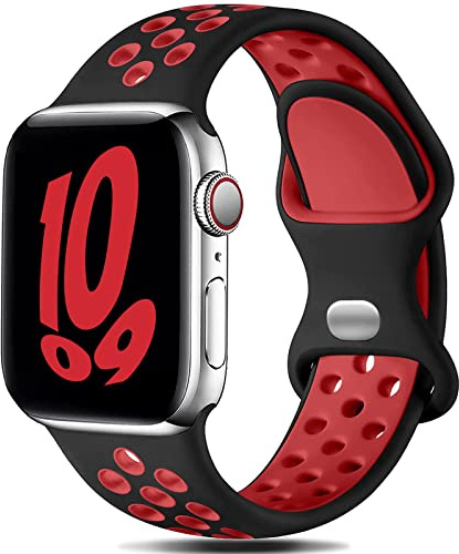 Gulemfy Sport Armband Kompatibel mit Apple Watch Armband 44mm 42mm 45mm 46mm 49mm 38mm 40mm 41mm, Atmungsaktiv Silikon Armband für iWatch Series Ultra SE/10/9/8/7/6/5/4/3/2/1Unisex