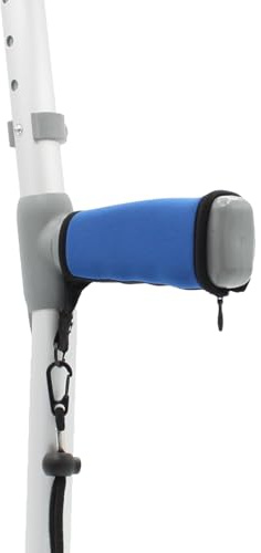 Paire de Housses de Confort Rembourrées pour Poignées de Béquilles - Bleu - avec Sangle de Poignet - par Lifeswonderful