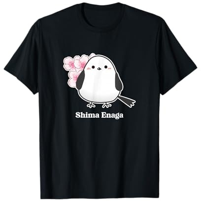 Shima Enaga Uccello Fiori di Ciliegio Giappone Hokkaido Fata delle Nevi Maglietta