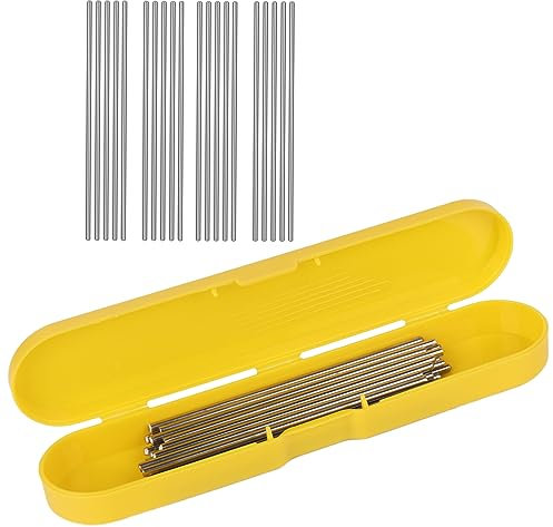 Aeelike 20Pcs Edelstahl-Stabstiften Für Granny Square Spanner Strick- Und Häkelzubehör, Stabstifte15cm Lang, mit a Gelb Aufbewahrungsbox, Für Crochet Blocking Board Verschiedene Häkelprojekte