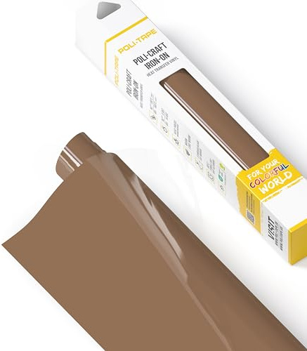 POLI-FLEX® TURBO® - Transferfolie für Textilien - Flexfolie zum Aufbügeln, Plotterfolie für DIY Shirts, Kaffee matt, 30,5 cm x 122 cm