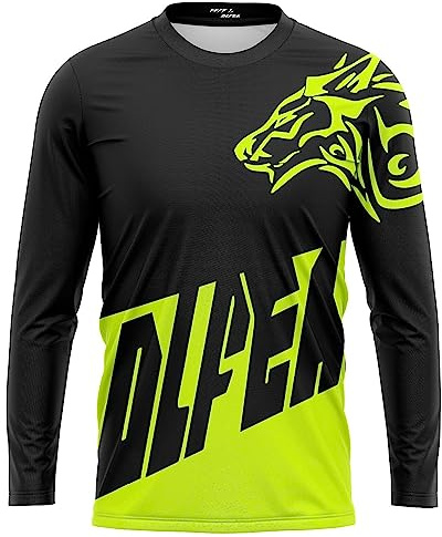FFFF & OLFEH Ropa de Ciclismo para Hombre Maillot MTB Manga Corta Verano, Camiseta de Descenso, Ropa de Bicicleta para Hombre, Camiseta de Bicicleta de Montaña (S,FB08)