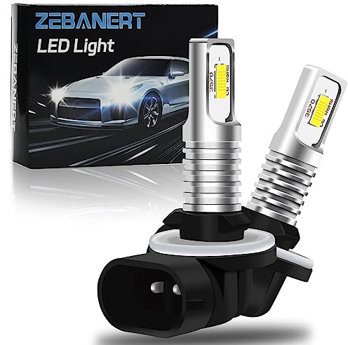 ZEBANERT 881/894/896 Fog light bulbs Fit For Golf Cart EZGO, Club Car DS & Precedent, 400% Brighter 8000 Lumens 6000K White， Plug and play(Pack of 2)