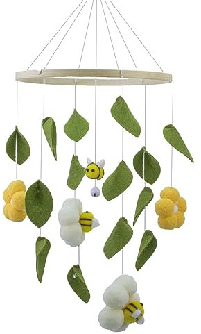 Sarah Duke Mobile Baby Holz Babybett Windspiel Hängende Bienen Mobile Bettglocke Grüne Blätter, Babyzimmer Bett Krippe Mobile, Neugeborenen Geschenk für Baby Kinder