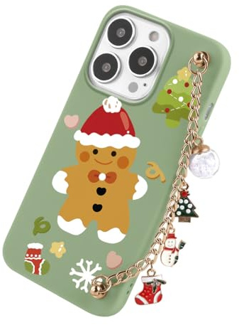 Yoedge Weihnachten Handykette Handyhülle für iPhone 12 mini 5,4 Hülle mit Band, Süß Weihnachts Muster Design Schutzhülle, Weich Silikon TPU Stoßfest Christmas Case Cover für iPhone 12 mini, Grün