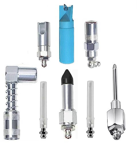 OKYOUK Minimale G Coupler für Fettpresse (nur 13mm), Mit Reinigungswerkzeug,Fettpresse Kupplung Mundstück Kupplung für Kegel,Schmiernippel Fettpresse für alle Arten (8P Greasing Kit)