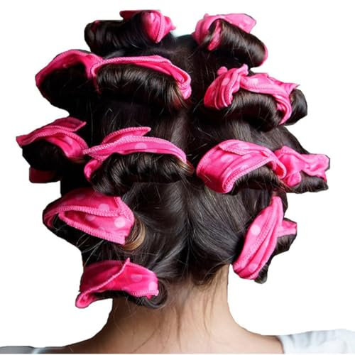 OHPHCALL 30stücke Lockenwickler Weiche Flexible Haartools Mit Punktmuster Für Schnelles Styling Für Nachtanwendungen Keine Hitze Leicht Tragbar Für Locken Im Schlaf