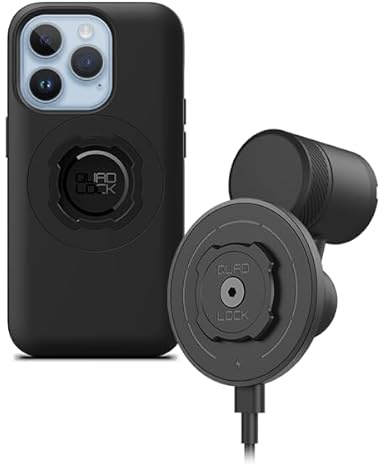 Quad Lock Vent Car Phone Holder Kit with MAG Wireless Charging Head V2 and MAG Phone Case for iPhone 14 Pro