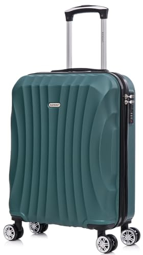 RAYKONG Valise Cabine ABS 55x40x20cm (44L) - Petites valises de Voyage légères 20 Pouces - (RK03|Vert)