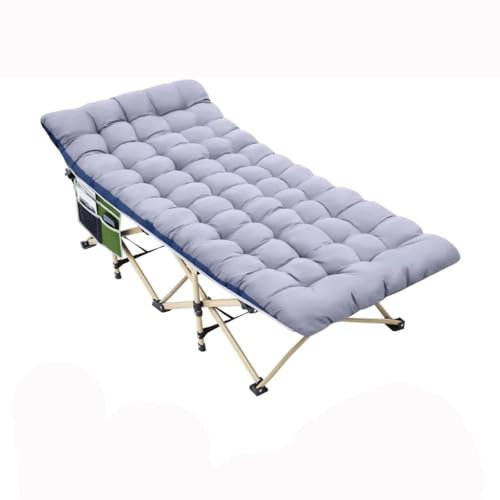 XNZJHPP Klappbare Campingbetten für Erwachsene, tragbares Bett mit Matratze, Robustes, klappbares Camping-Schlafbett mit Polsterung, für Zuhause