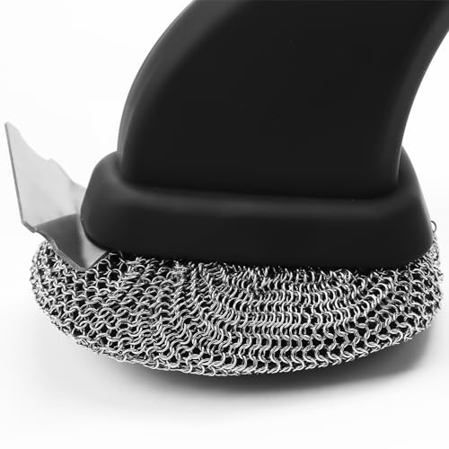 Borstenfreie Grillbürste, sichere Grill-Reinigungsbürste, guter Griff, Kettennetz-Grillbürste, Grillbürste, Outdoor-Grillreiniger, Kettennetz-Grillschaber