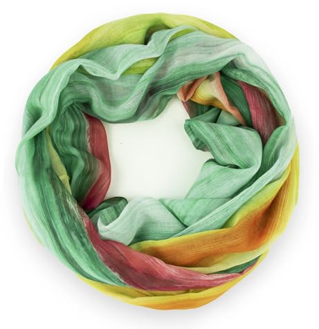 Glamexx24 Loop Schlauchschal für Damen, Farbverlauf Sommer Loop Rundschal Leichter Verlauf Regenbogen Sommerlicher Schal