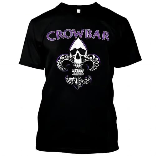ddvvtuuwh Crowbar-American-Sludge-Metal-Band-O-Neck-Cotton-T-Shirt-Men-Casual-Short-Sleeve-Tees-Tops Black