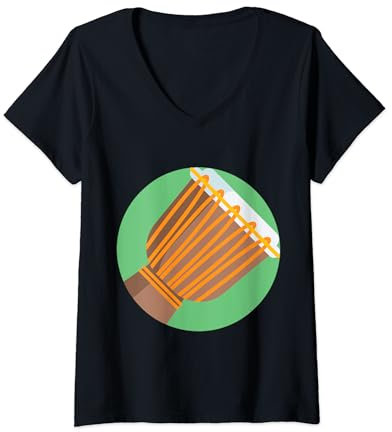 Damen Wirklich wie Djembe African Drums T-Shirt mit V-Ausschnitt