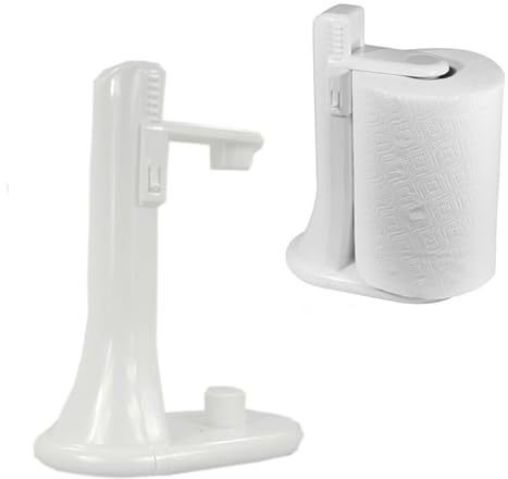 Portarotoli Carta da Cucina Regolabile,Verticale, in plastica Bianca, per la Cucina,Supporto per Rotoli,Prodotto in Italia
