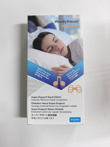 WoodyKnows Super-Support Nasal Dilator, Model Soft and Flexible, Improves Sleep and Sports Airflow, Nasal Congestion and Nose-Related snoring aid (L 8Pack)