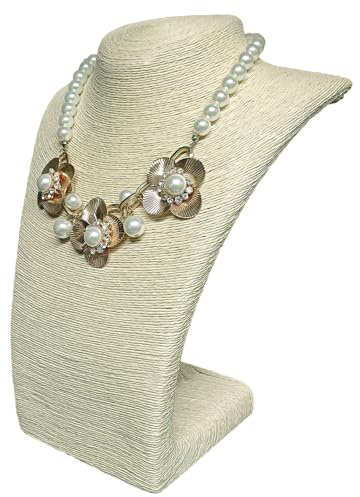 Necklace Display Busts - Natural Grass Finish. Jewellery Store, Necklace, Pendant & Chain Displays in Brown (G71+BROWN) (2, Large (28cm))