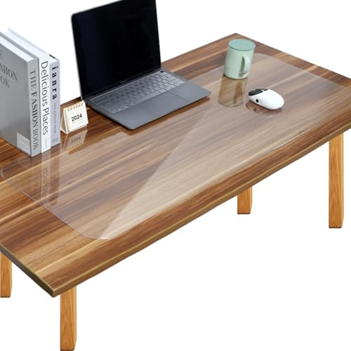 YUNSHANGHE Skrivbordsunderlägg transparent, 60 x 40 cm skrivbordsunderlägg genomskinligt, vattentätt halkfritt runda kanter skrivunderlägg, för kontor hem och skola