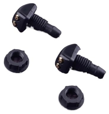 Auto-Scheibenwaschdüse 2 stücke Universal Auto Schwarz Vorne Links Rechts Dual Löcher Windschutzscheibe Wiper Washer Wasser Spray Düse Jet Einstellbar Scheibenwischerdüse