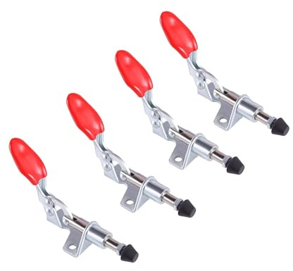 TIOMIOSEA Kniehebelspanner GH-301AM, 4 Stück Spannverschluss, Horizontal verstellbare Klemme, Schnellspanner Haltekapazität Spannklemmen, geeignet für Maschinenbetrieb,Holzbearbeitung, Schweißen