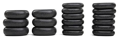 WellTouch Hot Stone - Set massaggiante | 18 pietre massaggianti basalto | ideale come set per principianti | adatto per utenti domestici | ideale per spa, massaggiatori e relax