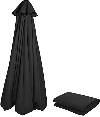 Parasol banane, 3 m, de rechange pour parasol déporté à 8 bras, grand parasol de plage et de jardin avec tissu épais et durable 30+ protection anti-ultraviolets, Noir , 2.7m
